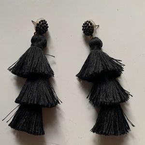 Black tassel earrings